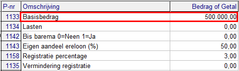 Parameter terug op totaalbedrag