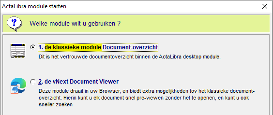 Kiezen voor het klassieke documentvenster